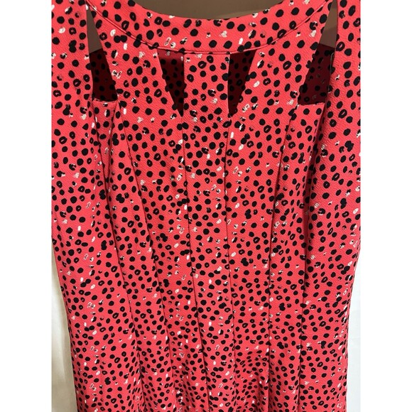 Red Cut Out Leopard Print Party Dress 80s  Formal Club Sexy Bling Sequin Dance Q - Picture 2 of 7